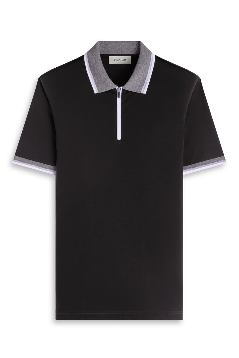 Quarter Zip Polo, Alternate, color, BLACK