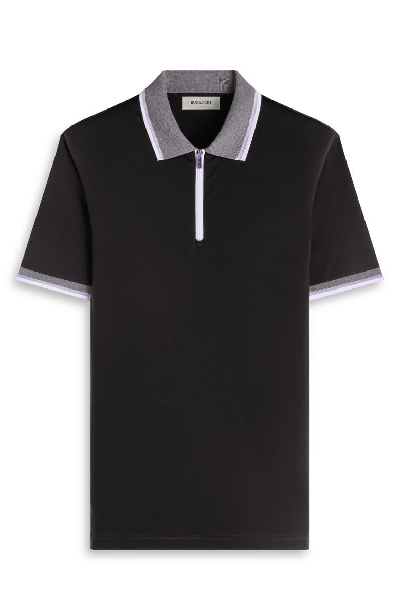 Bugatchi Quarter Zip Polo, Alternate, color, Black