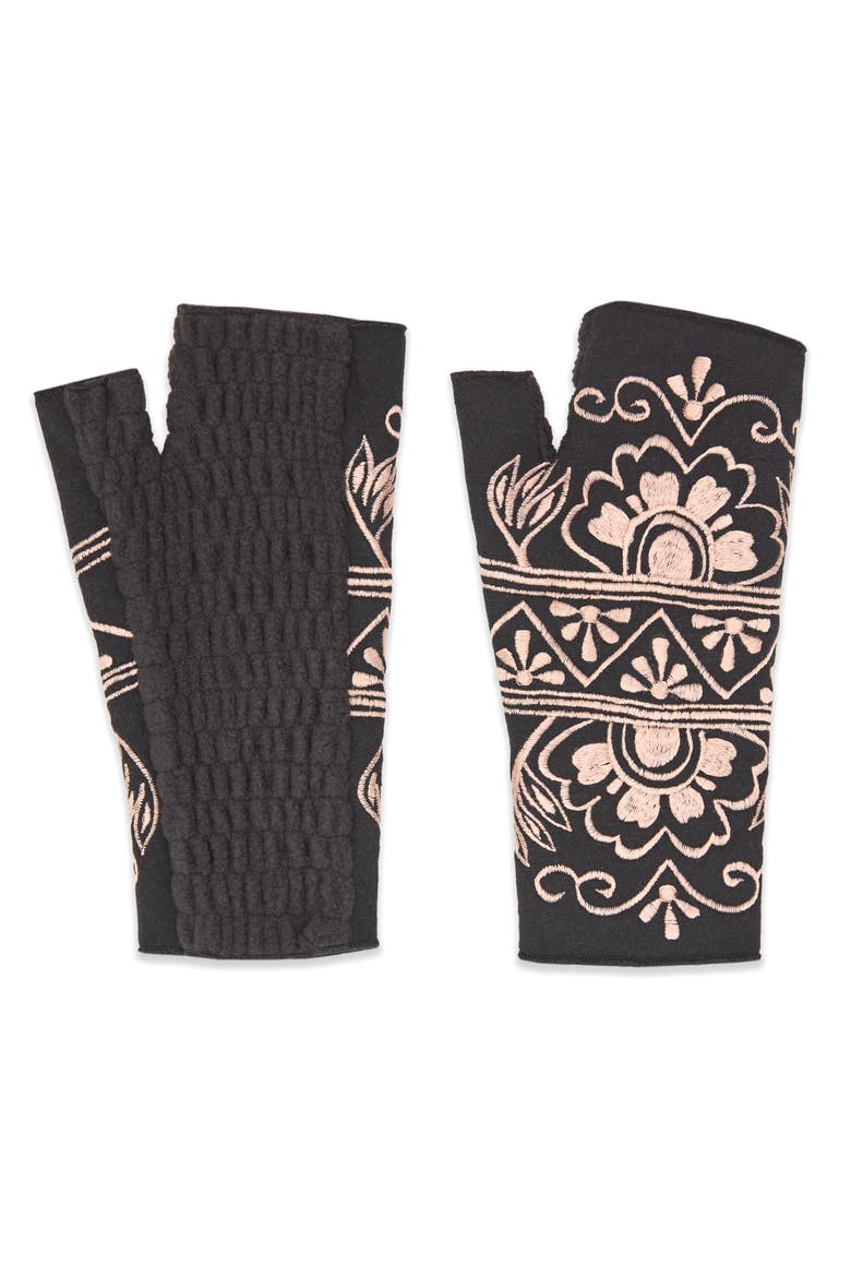 Women's Artisan Crafted Fleece Lined Lawsone Fingerless Gloves, Alternate, color, Peat