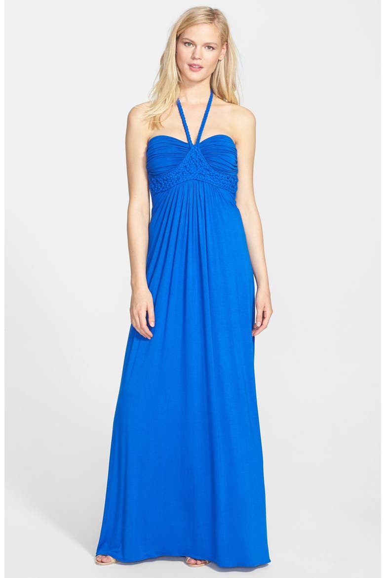 'Lanikai' Halter Jersey Maxi Dress, Main, color, ROYAL