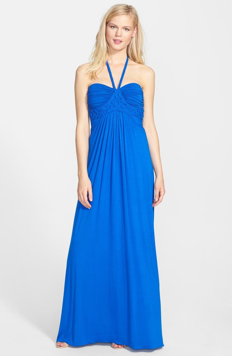 Sky 'Lanikai' Halter Jersey Maxi Dress, Main, color, 