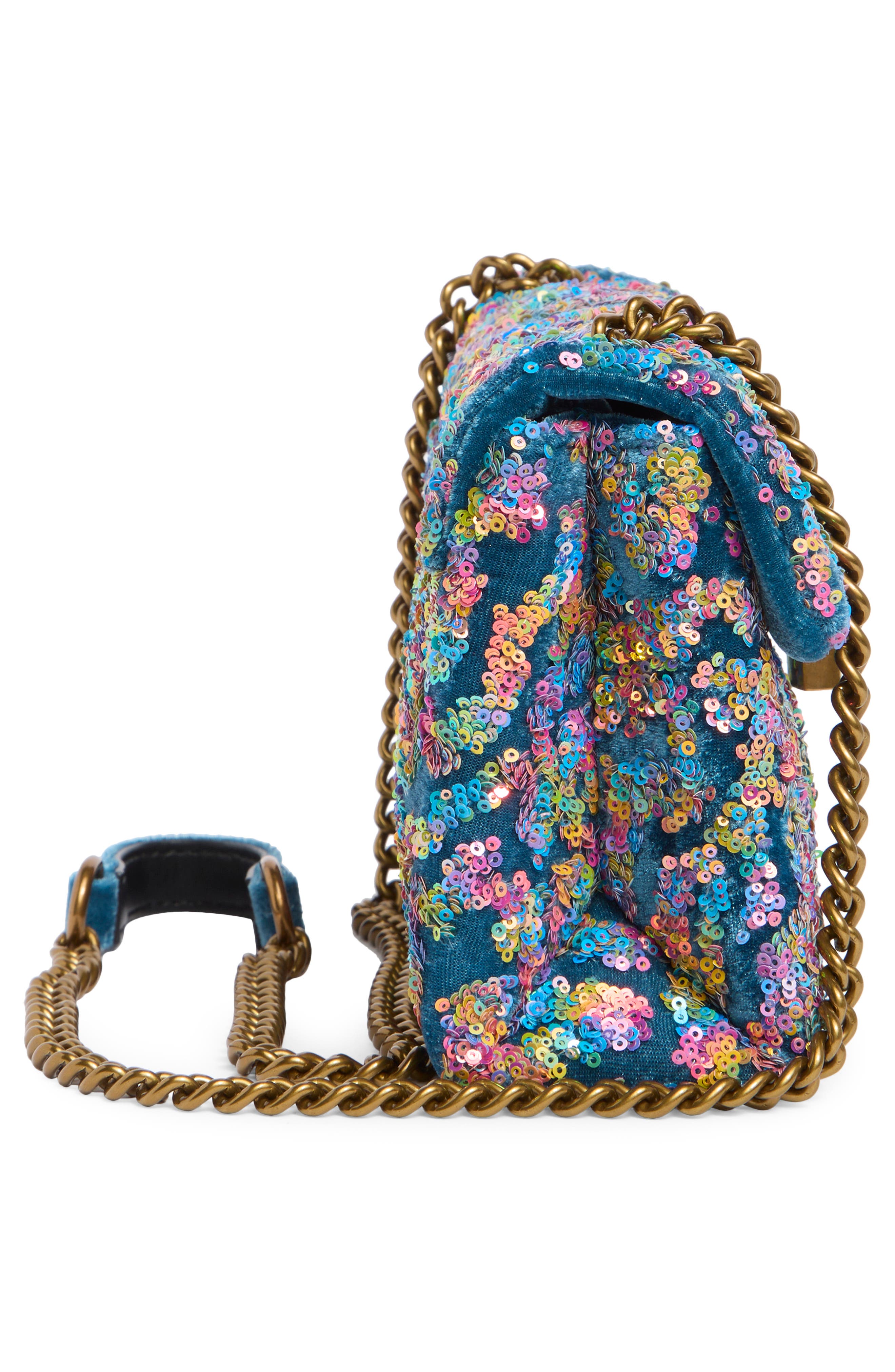 Kurt Geiger London Medium Brixton Sequins Shoulder Bag, Alternate, color, Blue Multi