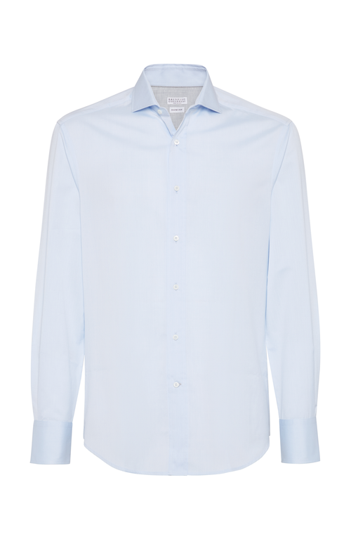 Brunello Cucinelli Slim Fit Shirt In Pale Blue