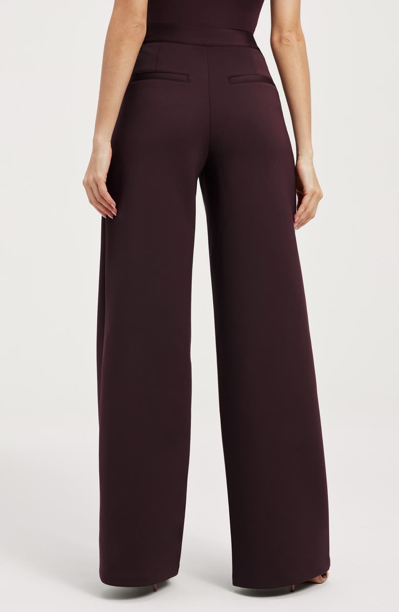 Good American Sculpting Column Trousers, Alternate, color, Malbec003