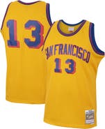 Mitchell & Ness Men's Mitchell & Ness Wilt Chamberlain Gold San Francisco Warriors 1962/63 Hardwood Classics Swingman Jersey