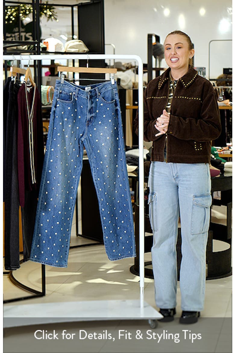 Hendrix Embellished Rivets High Waist Straight Leg Jeans video
