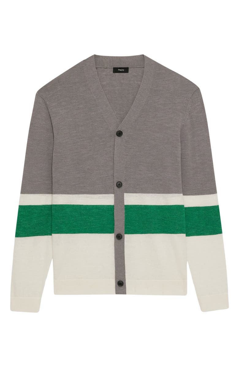 Theory Larus Relaxed Stripe Button Cardigan, Alternate, color, 