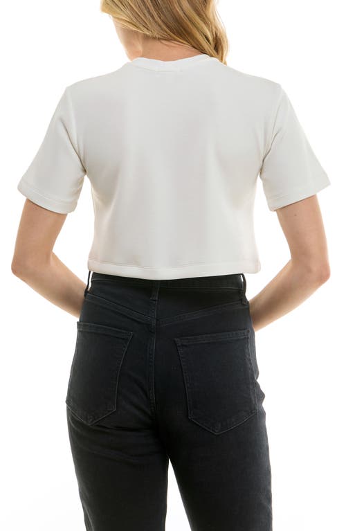 Urban Social Cloud Luxe Crewneck Crop T-shirt In Ivory