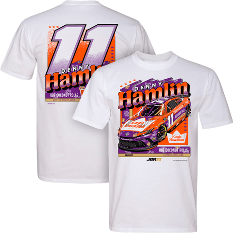 Men's Classic Ink White Denny Hamlin King's Hawaiian Car T-Shirt