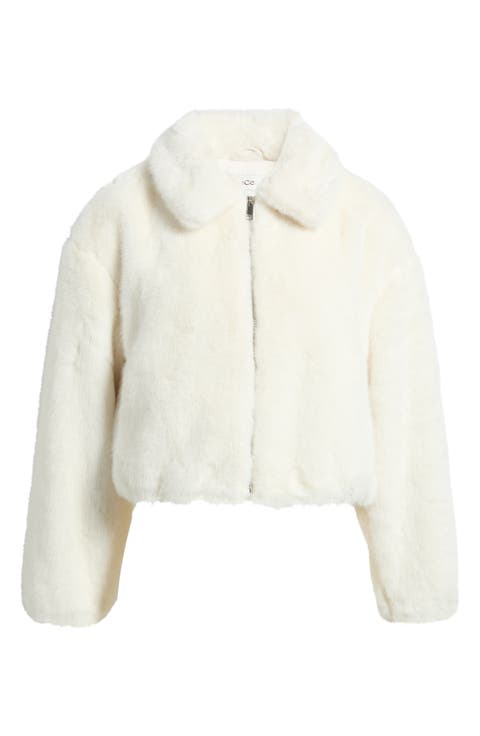 Zip Front Faux Fur Blouson Jacket