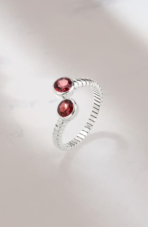 Ys Gems Sterling Silver Bypass Ring In Red