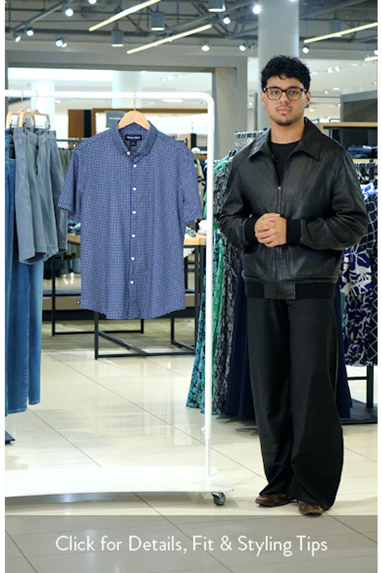 Halyard Trim Fit Geo Pattern Short Sleeve Button-Up Shirt video