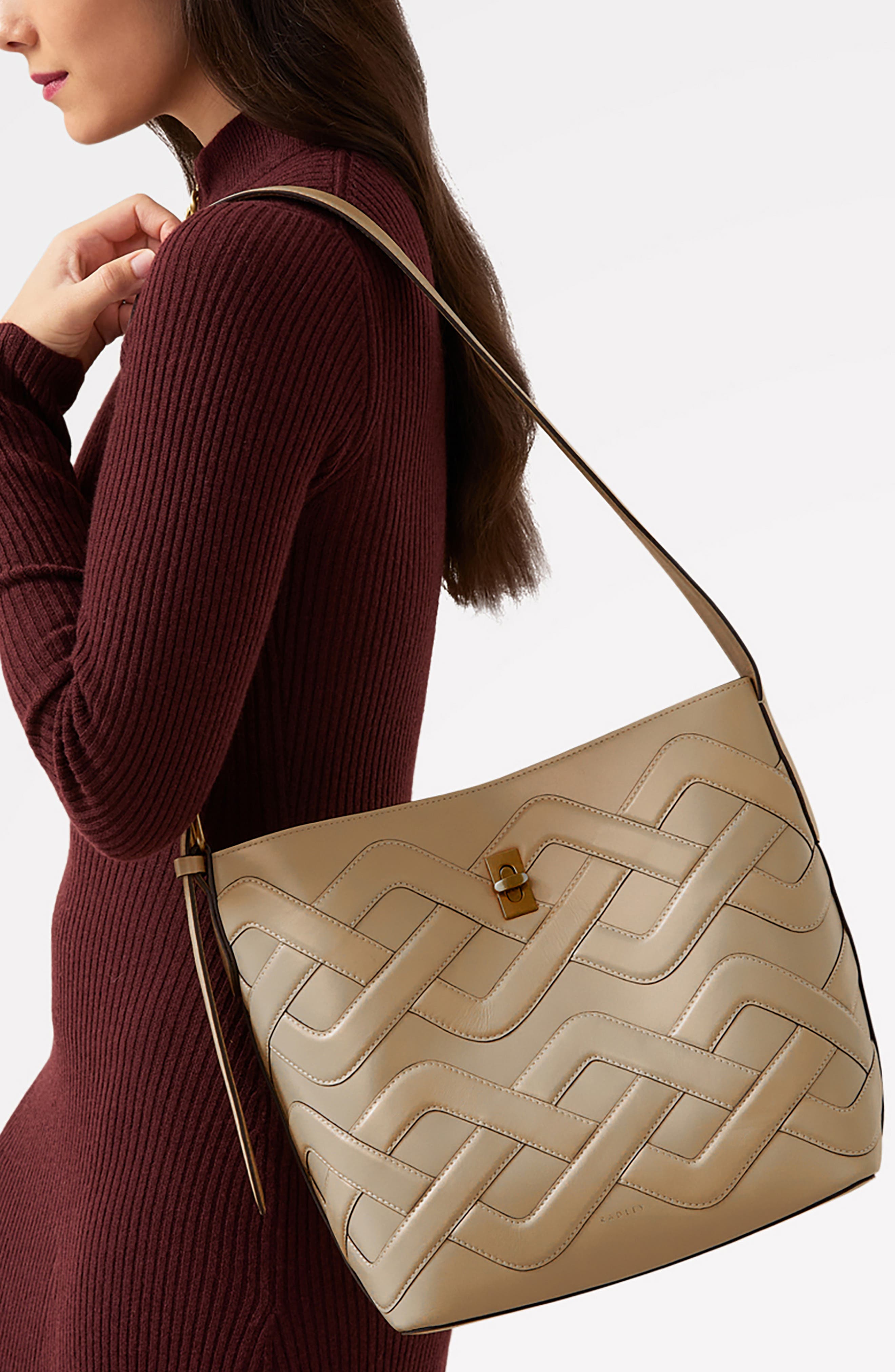 Radley Threadneedle Street Bucket Bag, Alternate, color, Stone