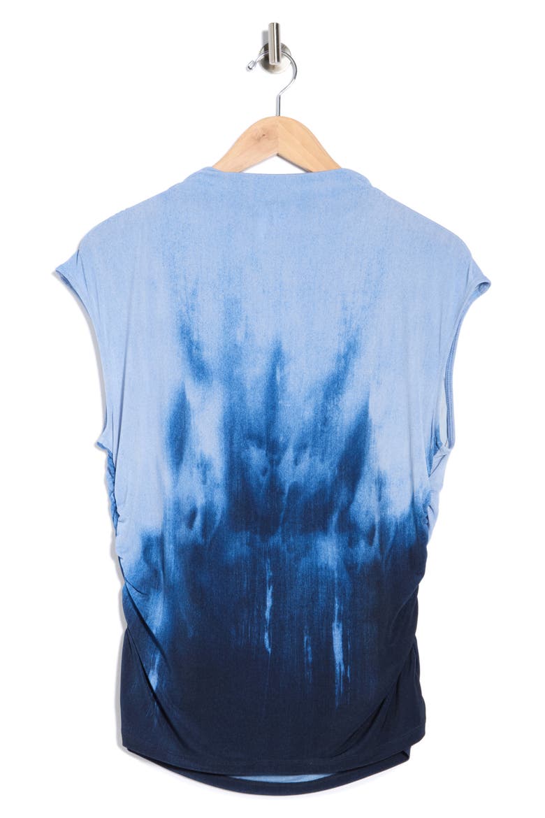 Tie Dye Ruched Sleeveless Top, Alternate, color, HUDSON BLUE