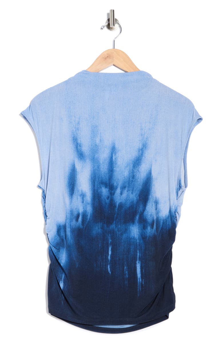 DKNY Tie Dye Ruched Sleeveless Top, Alternate, color, Hudson Blue