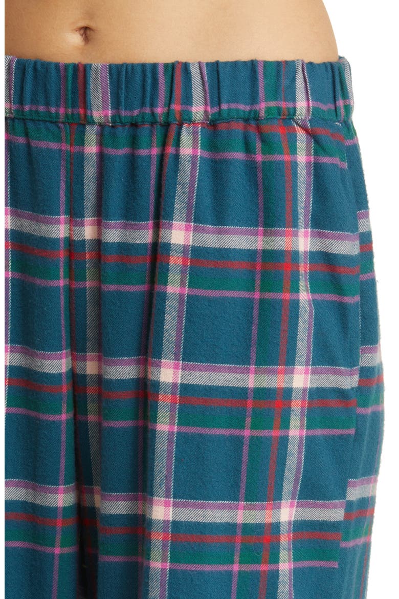 Cozy Chic Print Flannel Pajamas, Alternate, color, BLUE CERAMIC NINA PLAID