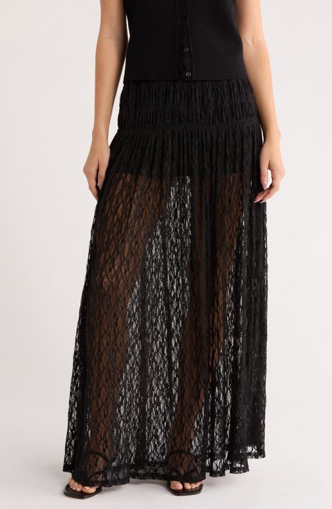 Floral Lace Maxi Skirt