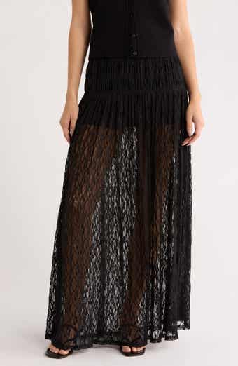 NSR Floral Lace Maxi Skirt
