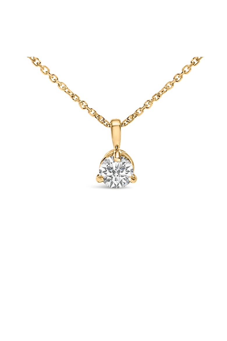 14K Yellow Gold 3/8 Cttw 3 Prong Martini Set Diamond Solitaire Pendant Necklace, Alternate, color, Yellow