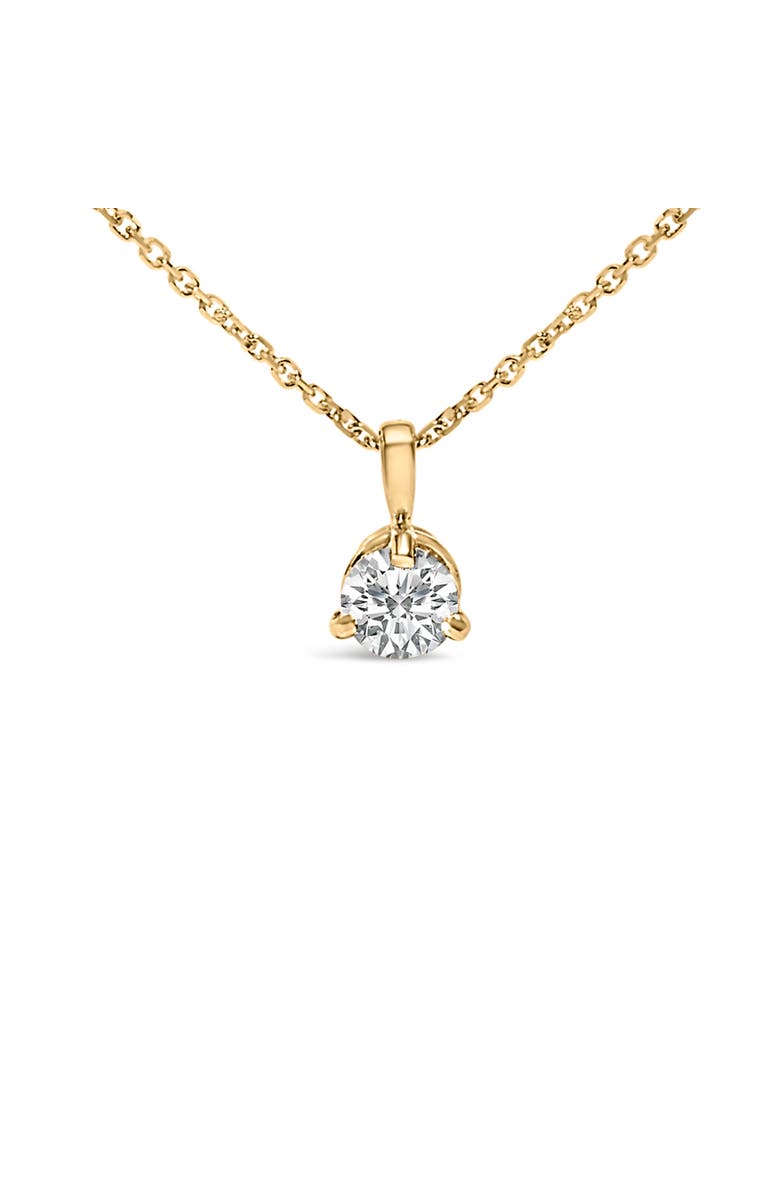 Haus of Brilliance 14K Yellow Gold 3/8 Cttw 3 Prong Martini Set Diamond Solitaire Pendant Necklace, Alternate, color, Yellow