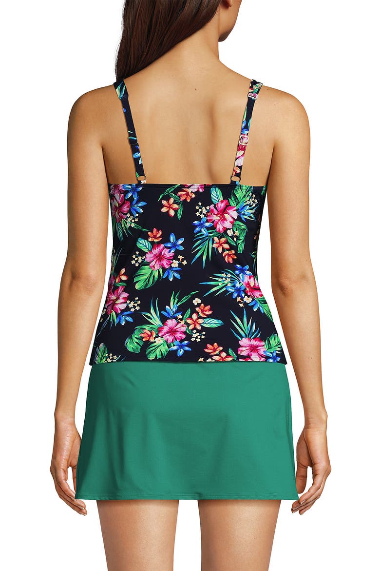 Wrap Underwire Tankini Top Swimsuit, Alternate, color, Deep Sea Navy Rosella Floral