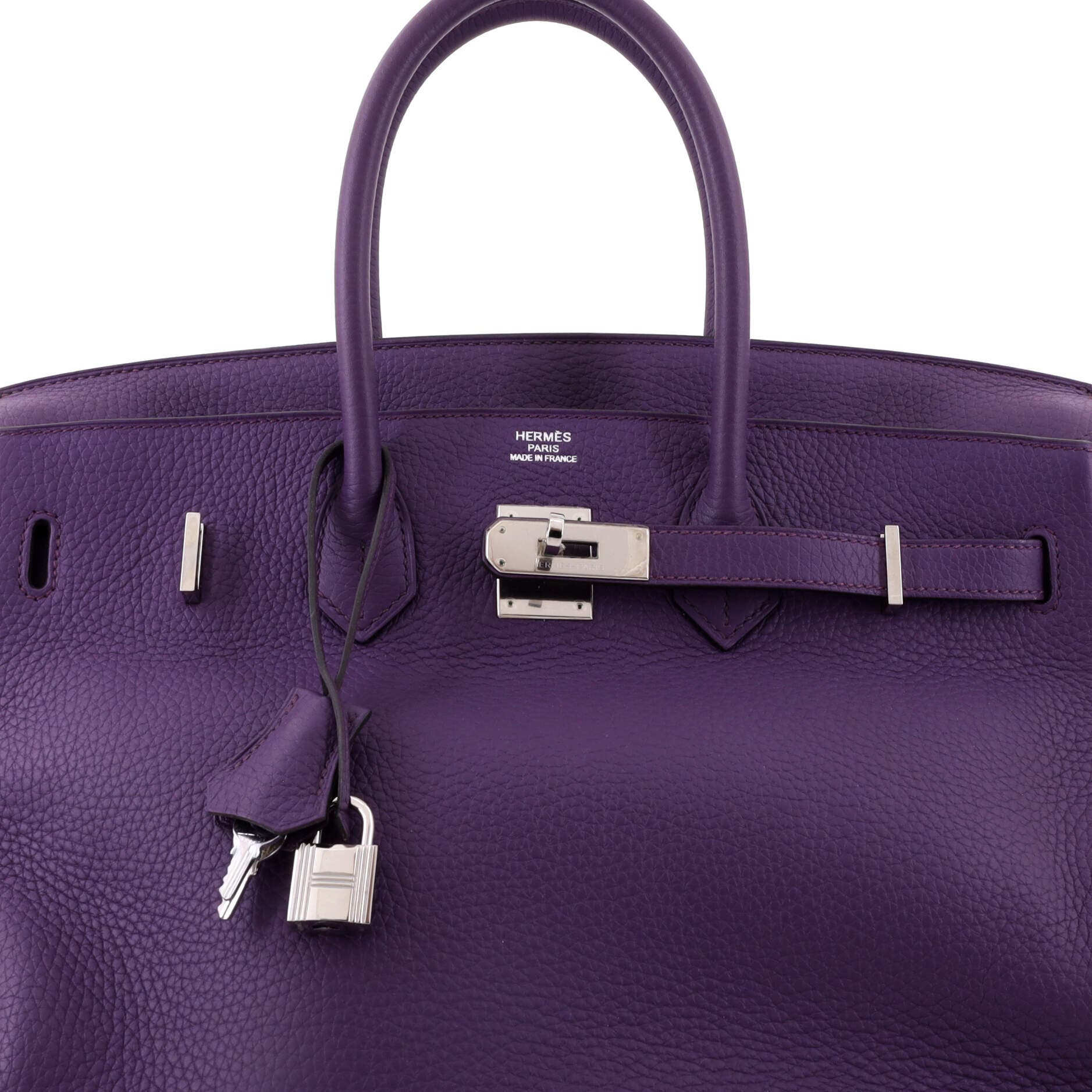 Birkin Handbag Purple Clemence with Palladium Hardware 35, Alternate, color, Red