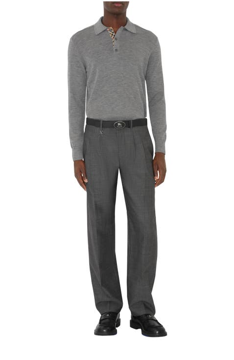 Long-sleeve Wool Polo Shirt