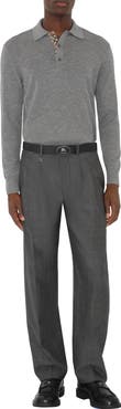 Burberry Long-sleeve Wool Polo Shirt
