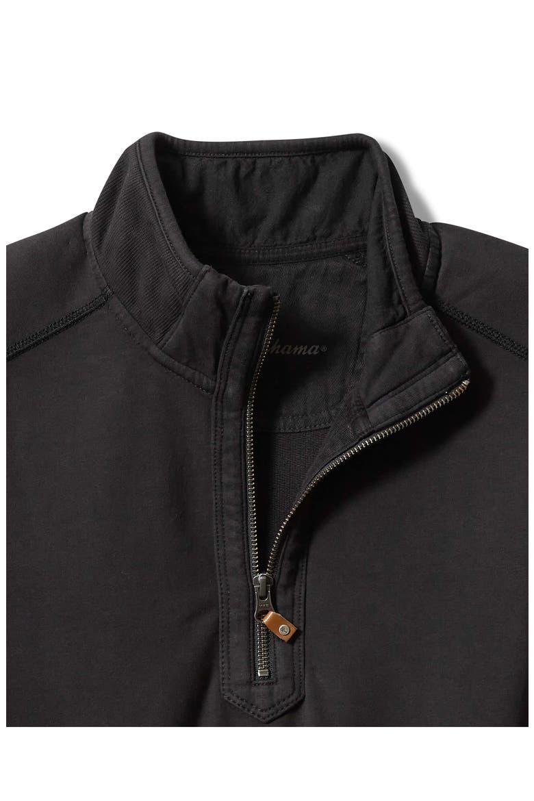 French Terry Half Zip Pullover, Alternate, color, COAL