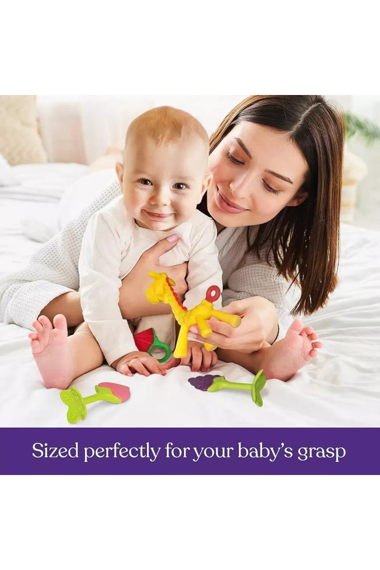 Silicone Baby Teethers Freezer Safe Gift Set, 5-Piece, Alternate, color, Multicolor