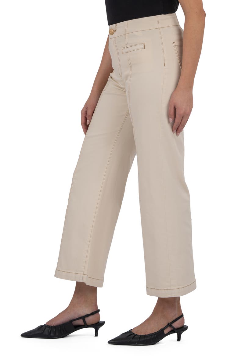 Meg Seamed High Waist Ankle Wide Leg Pants, Alternate, color, CANVAS
