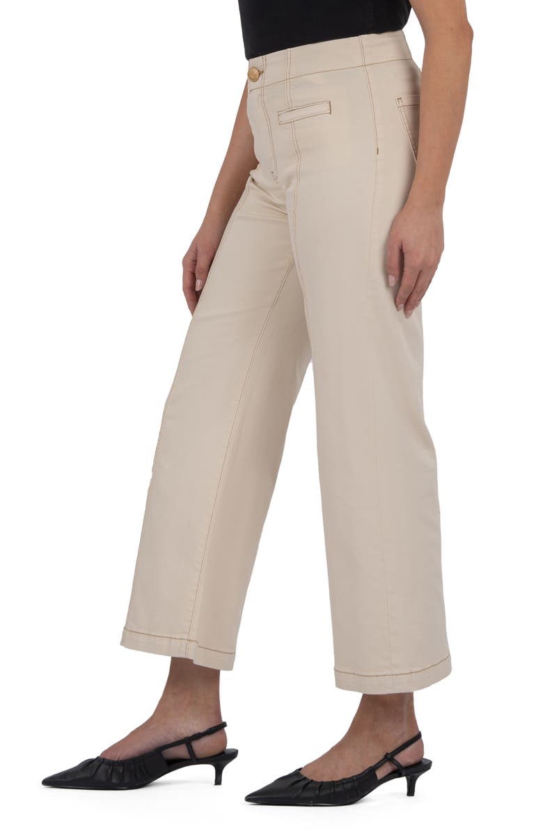 KUT from the Kloth Meg Seamed High Waist Ankle Wide Leg Pants, Alternate, color, Canvas