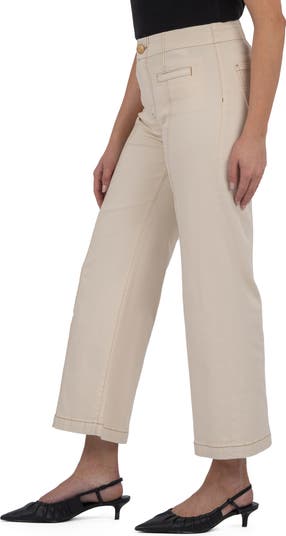 Meg Seamed High Waist Ankle Wide Leg Pants