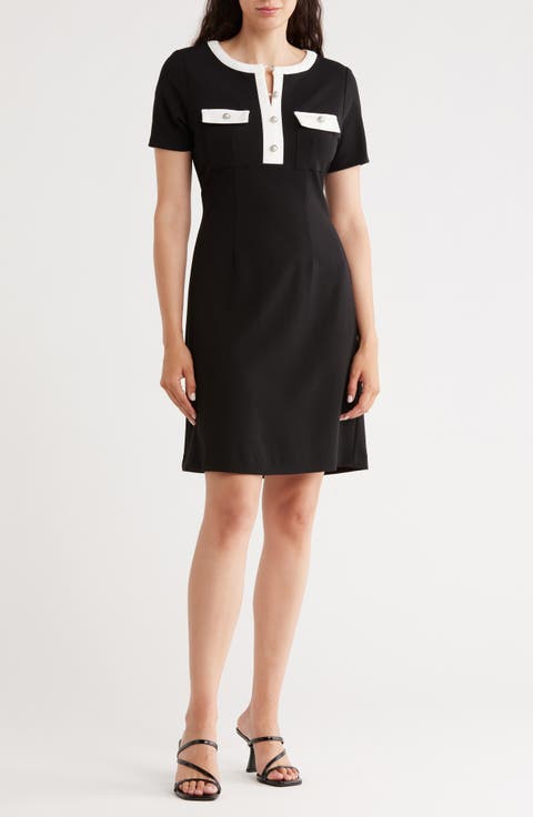 Pocketed Crepe Scuba Dress