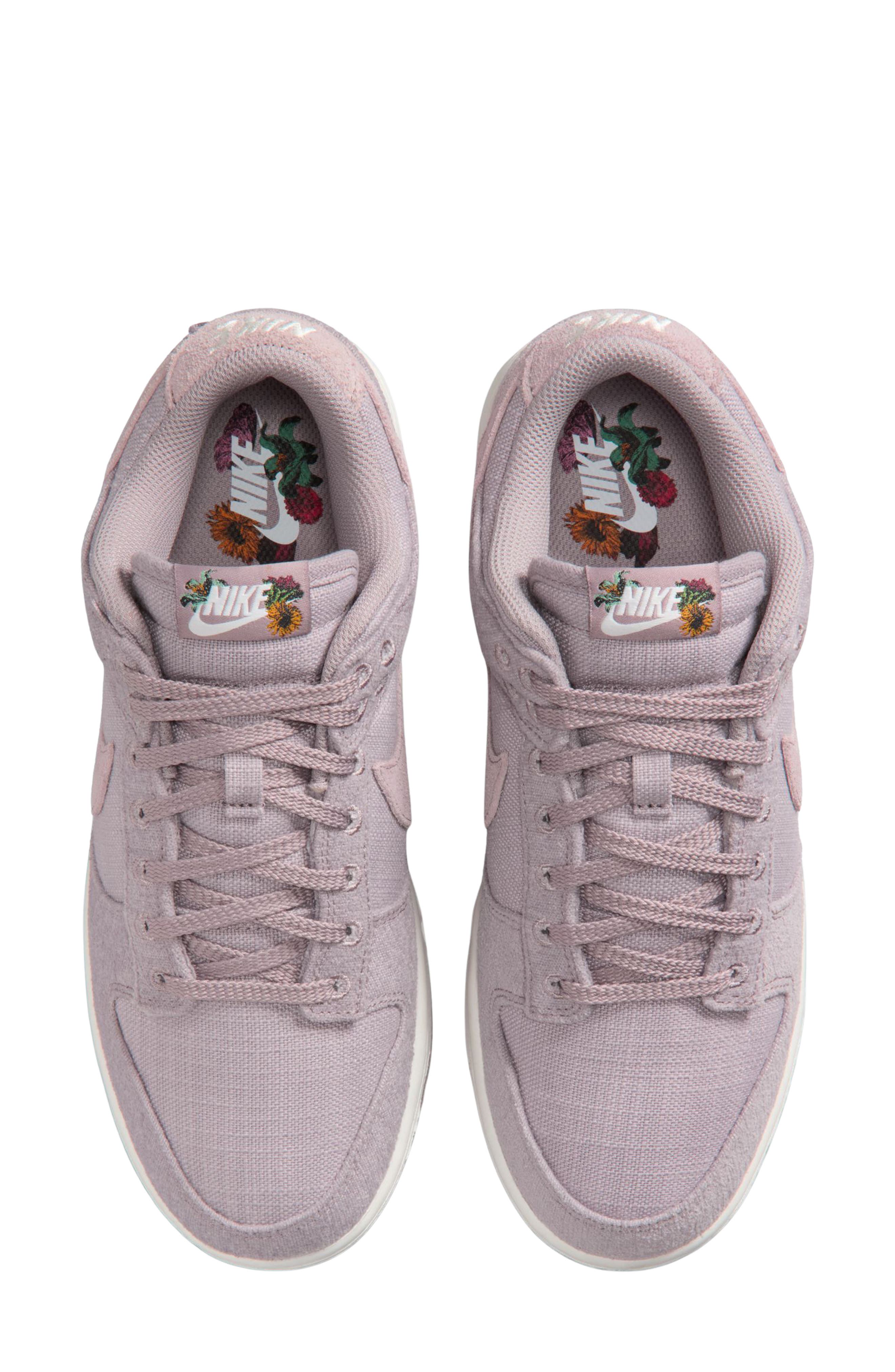 Nike Dunk Low Basketball Sneaker, Alternate, color, Light Violet Ore/ Sail/ Gold