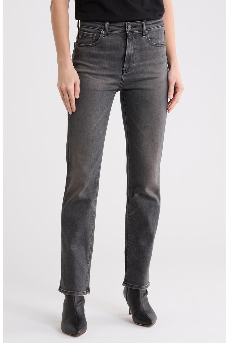 Saige High Waist Straight Leg Jeans, Main, color, 12 YEARS MAGNETIC