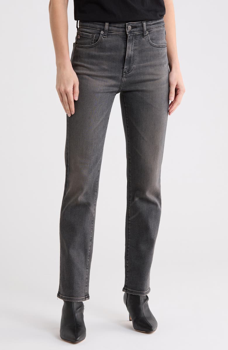 AG Saige High Waist Straight Leg Jeans, Main, color, 12 Years Magnetic
