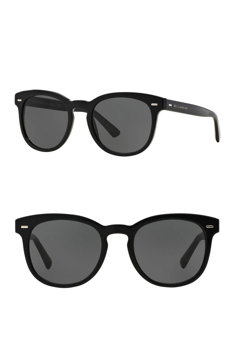 Dolce&Gabbana Retro Round 51mm Sunglasses, Main, color, 