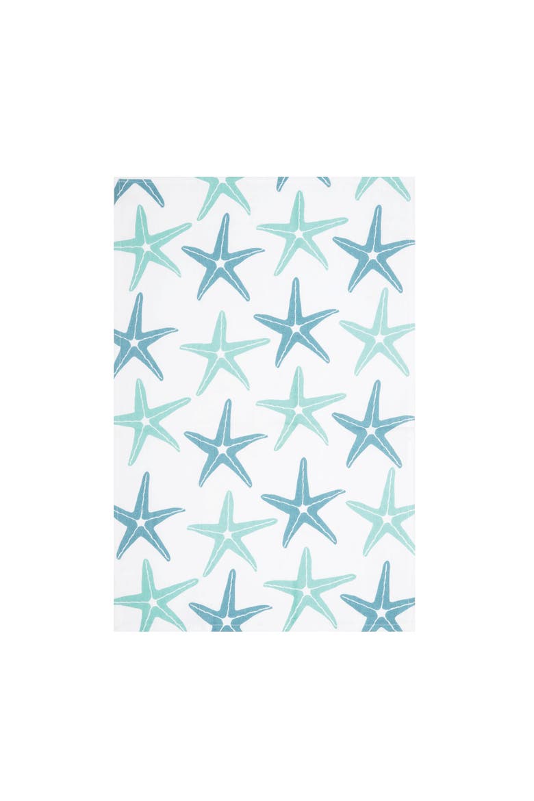 Starfish at Sea Flour Sack Kitchen Dishtowel, Alternate, color, Blue