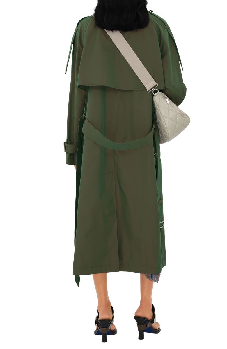 Burberry Iridescent Oversize Cotton Trench Coat, Alternate, color,
