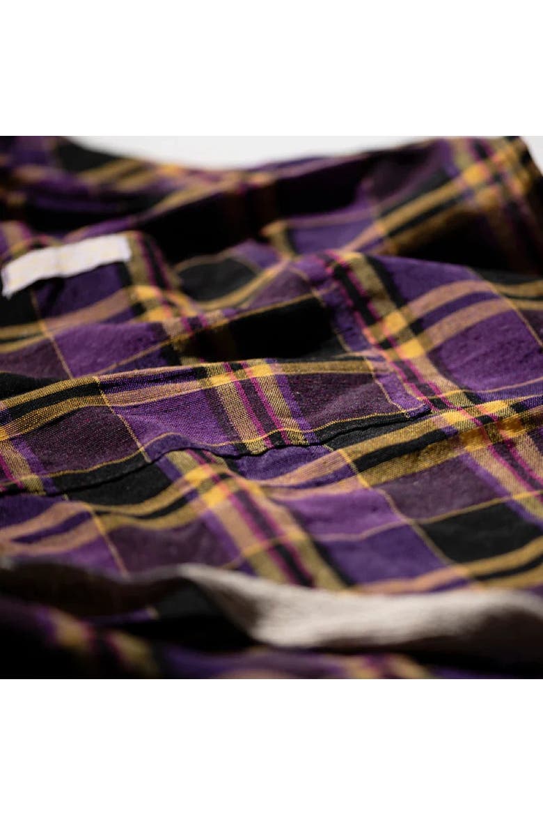 Recycle Cotton Check Apron, Alternate, color, Purple
