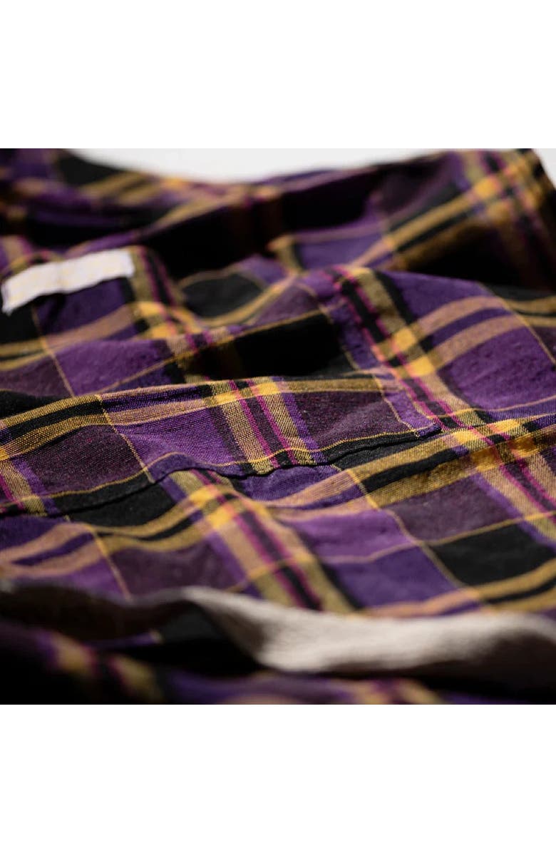 PUEBCO Recycle Cotton Check Apron, Alternate, color, Purple