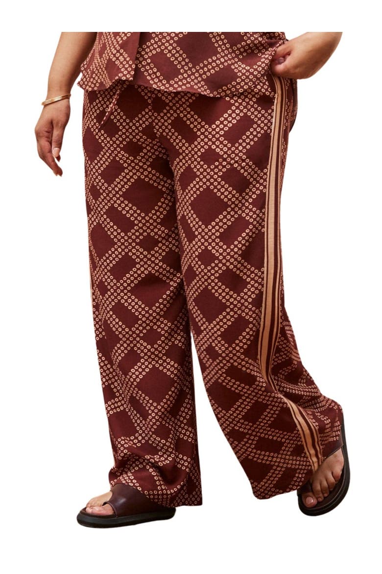 Geo Print Wide Leg Trouser, Main, color, Brown