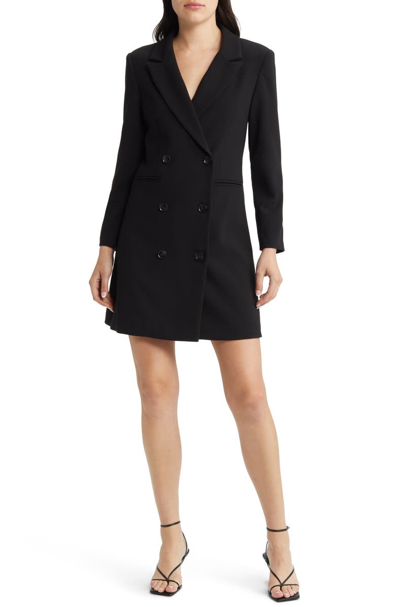 French Connection Whisper Double Breasted Blazer Long sleeve Minidress, Main, color, 