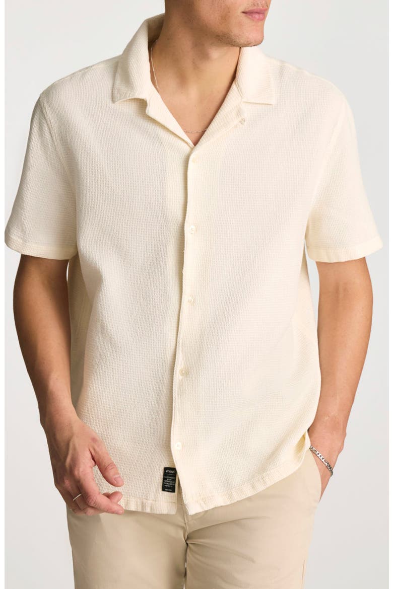 Waffle Knit Camp Shirt, Main, color, ANTIQUE WHITE