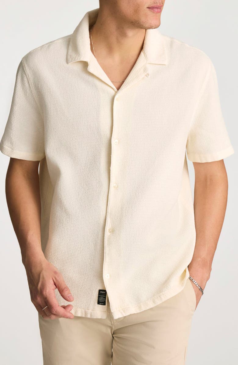 Mavi Jeans Waffle Knit Camp Shirt, Main, color,