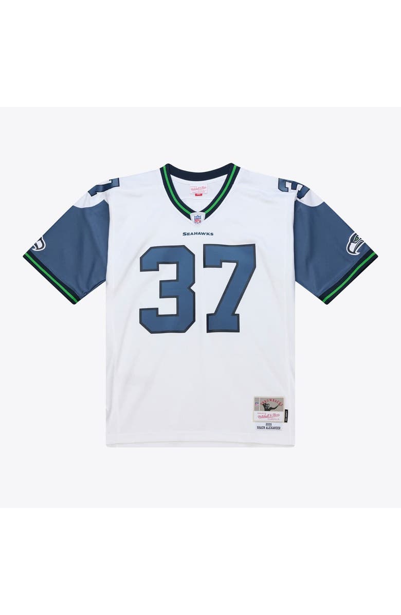 Mitchell 
Ness Men
s Mitchell 
Ness Shaun Alexander White Seattle Seahawks 2005 Legacy Throwback Replica Jersey, Main, color, White