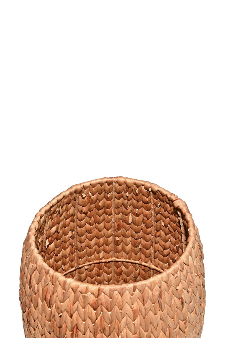 Colt Coastal Bohemian Handwoven Hyacinth Barrel Storage Stool with Lid, Alternate, color, Natural