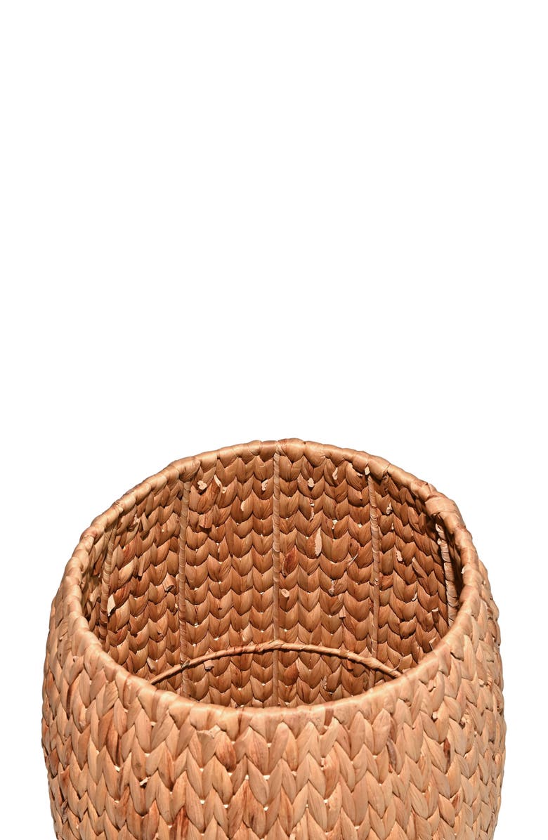 HAPPIMESS Colt Coastal Bohemian Handwoven Hyacinth Barrel Storage Stool with Lid, Alternate, color, 