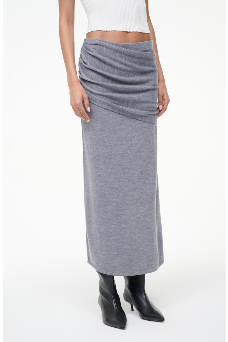 Wilma Merino Wool Skirt, Alternate, color, HEATHER GREY